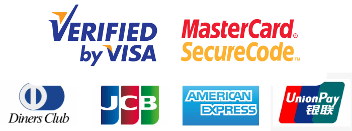 VISA, MasterCard, AmericanExpress, UnionPay