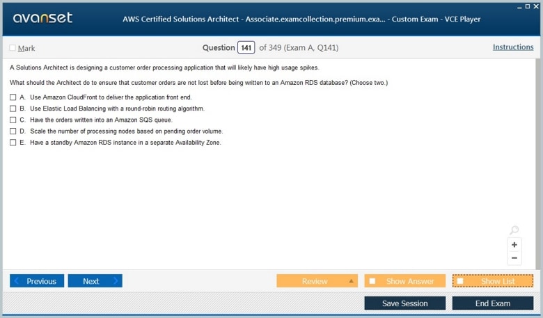 Amazon AWS Certified Solutions Architect - Associate Test Practice Test ...