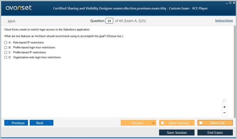 Salesforce Certified Sharing and Visibility Designer Test Practice Test  Questions, Exam Dumps | Sns-Brigh10